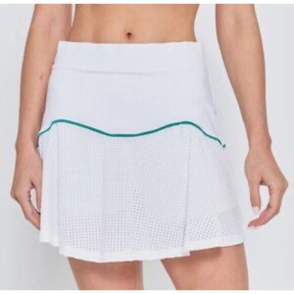 L'Etoile Sport High Waisted Mini Tennis Skirt with Built-in Short White S NWT - Picture 1 of 6